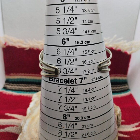 Native Navajo Running Bear Sterling Silver Turquoise Cluster Cuff Bracelet 37.4g - Picture 10 of 12